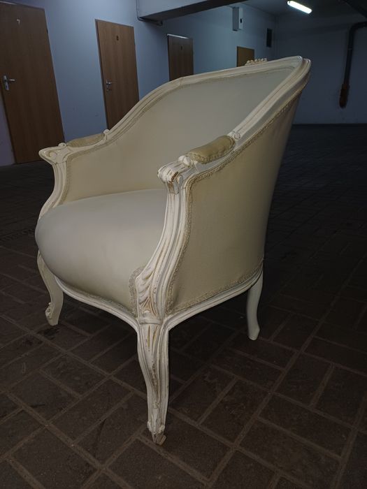 Piekny szlachecki palacowy duzy fotel barok