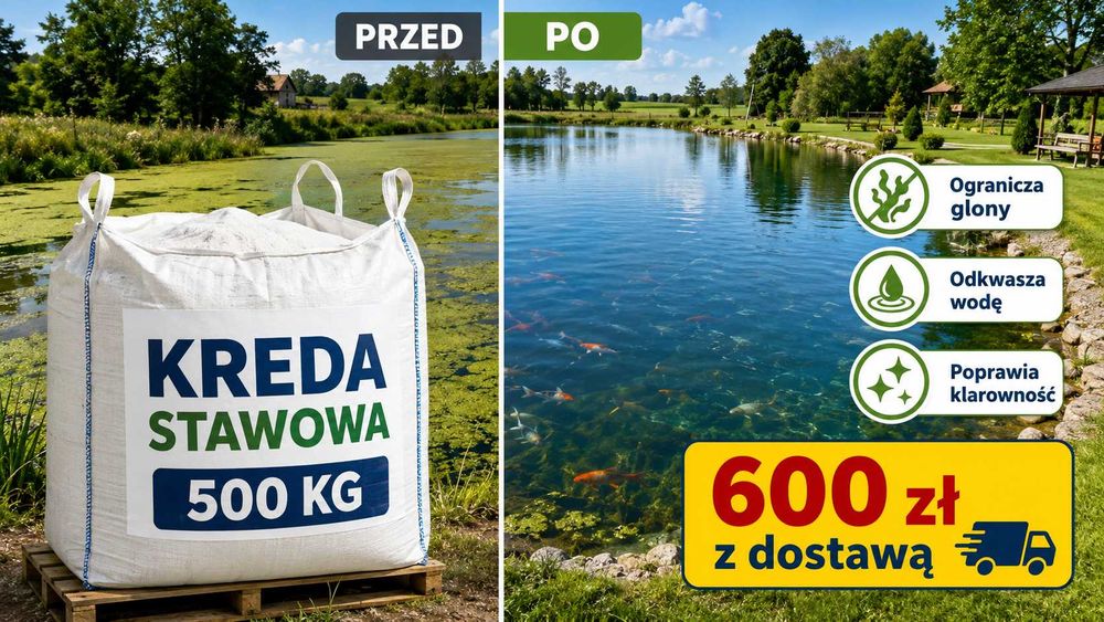 Kreda Stawowa Bigbag 500 kg z dostawą, kreda granulowana do stawu