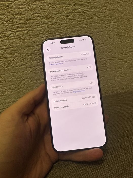Iphone 15 pro max 256gb 91% bateria, gwarancja