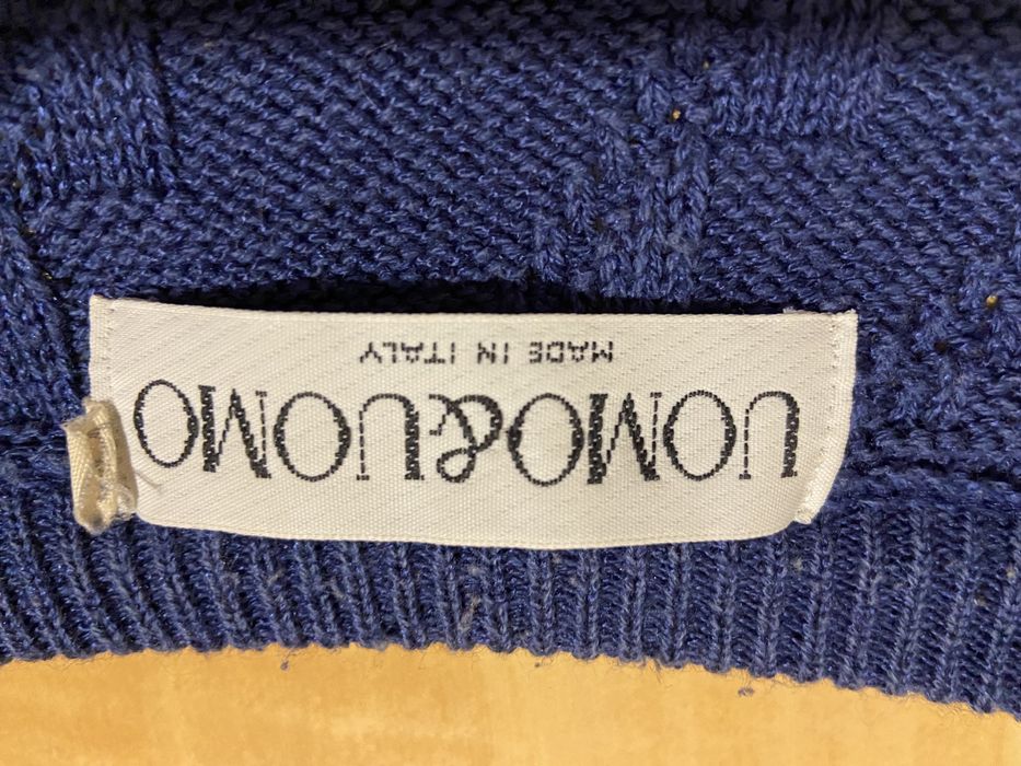 Uomo & uomo r 54 XL /XXL męski sweter niebieski crewneck Made in Italy