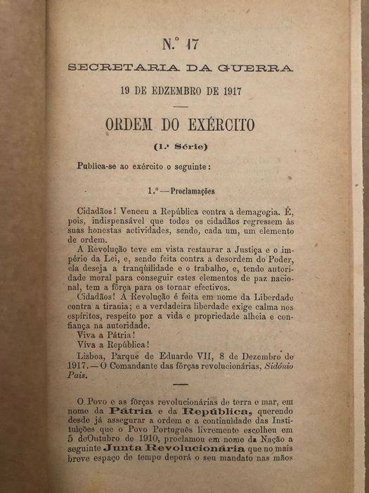 Exército (1863) / A. José de Almeida/ Sidónio Pais/ Mutilados Grande Guerra