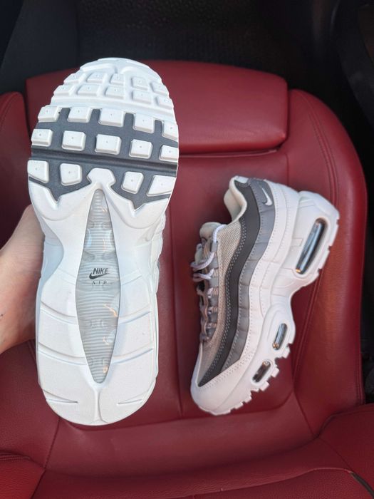 (ОПЛАТА ПІСЛЯ ОГЛЯДУ)Nike Air Max 95 Grey White Найк Аір Макс 95 Сіро-білі