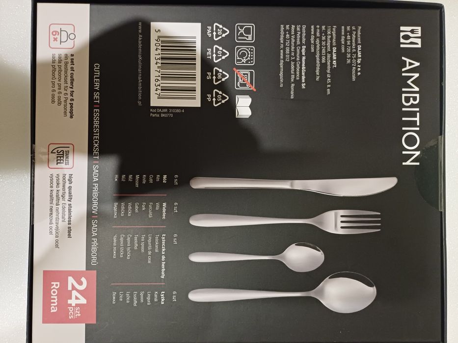 Zestaw Sztućców Ambition 24elementy różne wzory