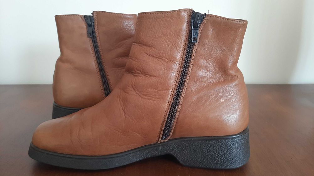 Botas/botins pele castanho mel 36 marca portuguesa WONDERS