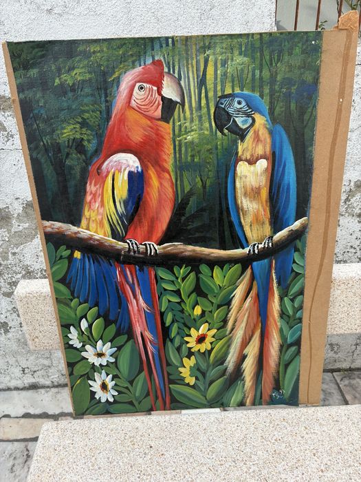 Tela com papagaios