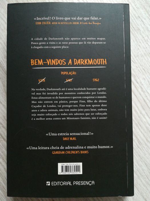 Livro "Darkmouth, O Caçador de Lendas"