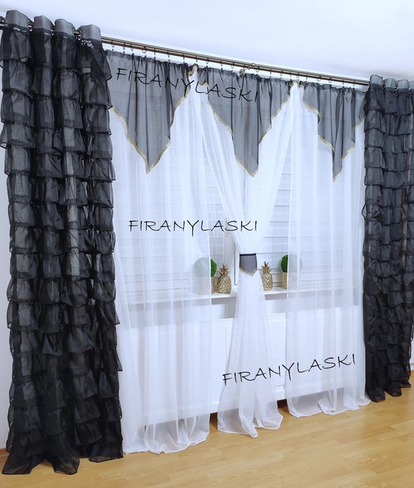 Firana 400x250 firanki gotowe złote cyrkonie