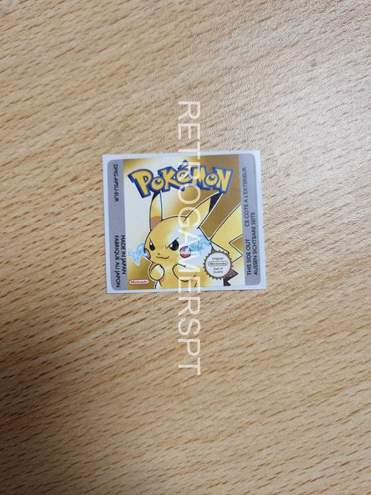 Label de reposição para Pokémon Yellow EUR