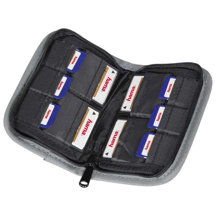 Hama - bolsa para cartões de memória + cartão SD de 8GB + adaptador