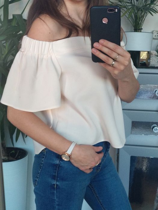 Beżowa bluzka Top Shop M