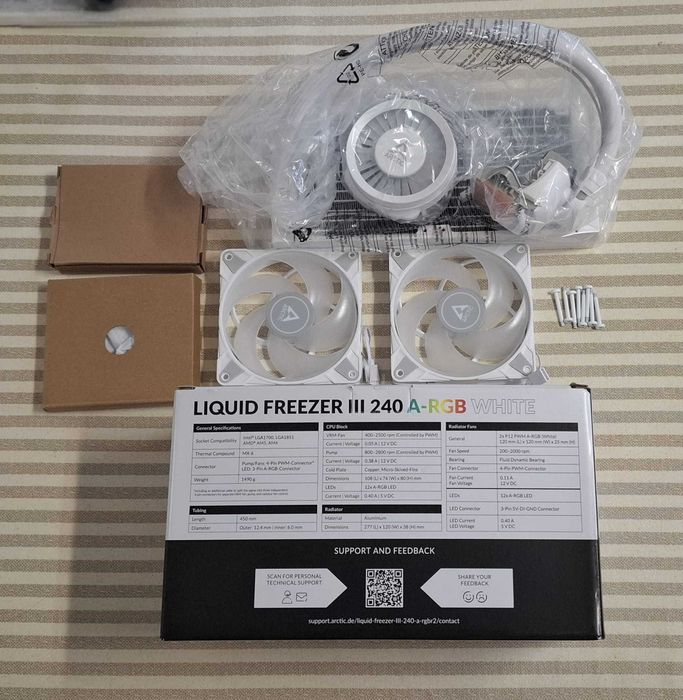 Arctic Liquid Freezer III 240 A‑RGB White – Novo, Sem Qualquer Uso