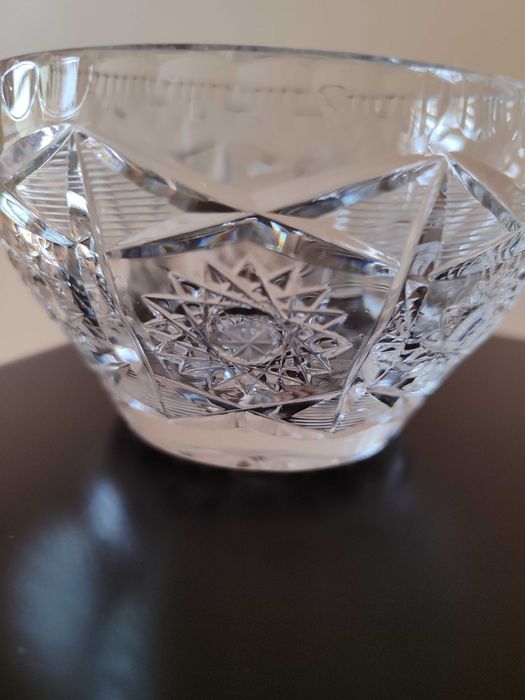Kryształowa salaterka, owocarka, miseczka, PRL, vintage