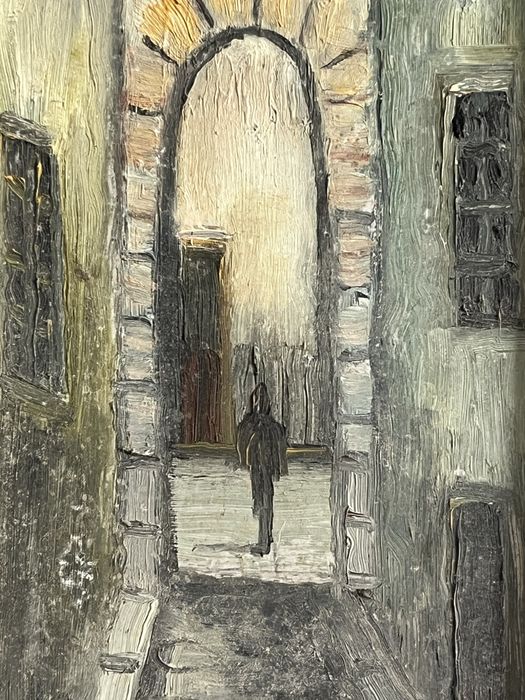 Pintura a óleo sobre tela Viela antiga
