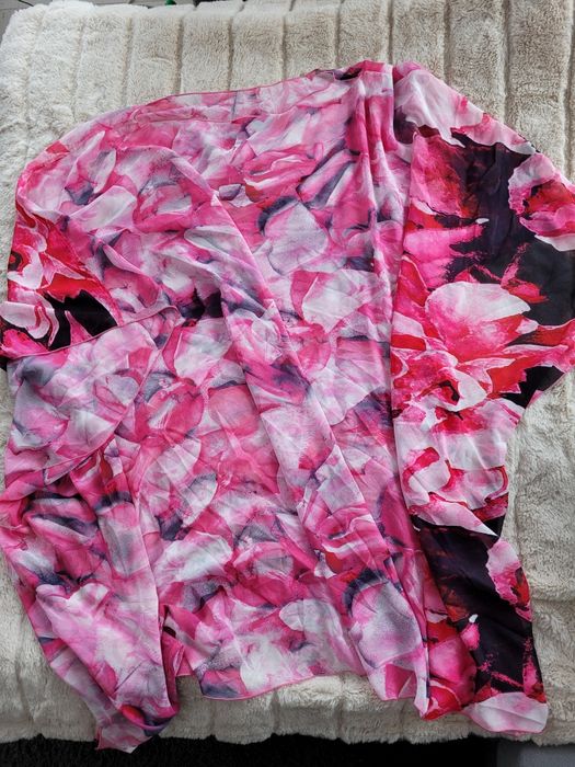 Tunika plażowa, pareo, narzutka, rozm. uniwersalny, różowa