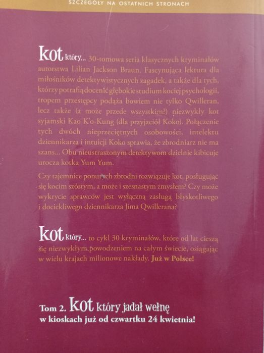 Kot , który czytał wspak. Lilian Jackson Braun