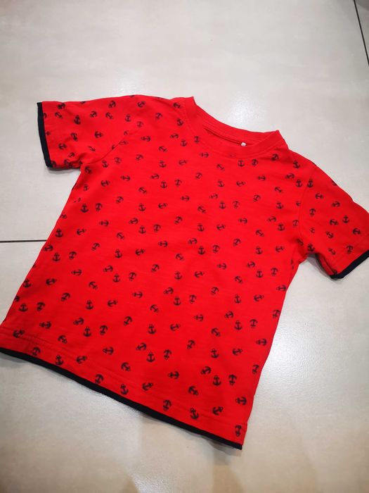 Topolino t-shirt czerwony w kotwice 98 cm 2-3 lata