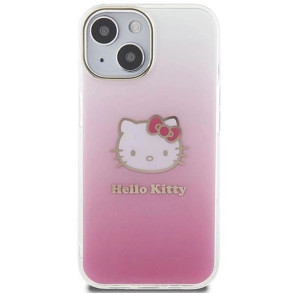 Etui Hello Kitty IML Gradient Electrop Kitty Head na iPhone 15 - różow