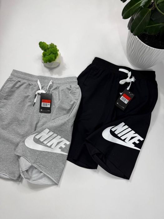 Шорти Nike чоловічі спортивні | Бавовняні літні шорти | Чорні/сірі /Шорти найк чоловічі