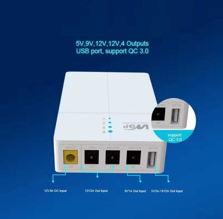 Mini UPS безперебійник для роутера WGP Optima 302 27W 13500Mah