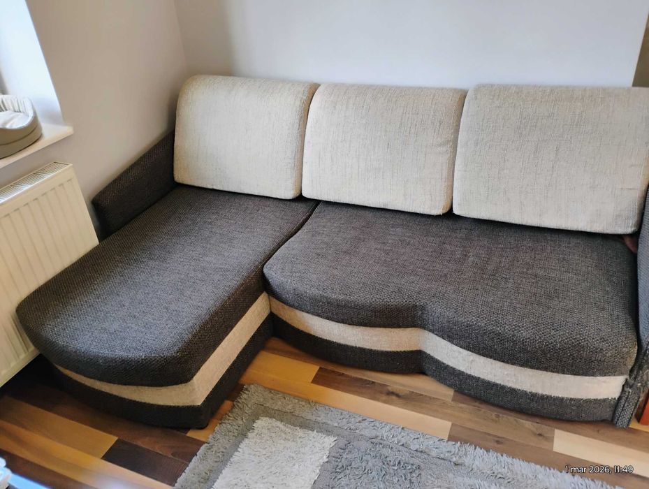 Narożnik kanapa dwu letnia stan B dobry 260 cmx190 cm