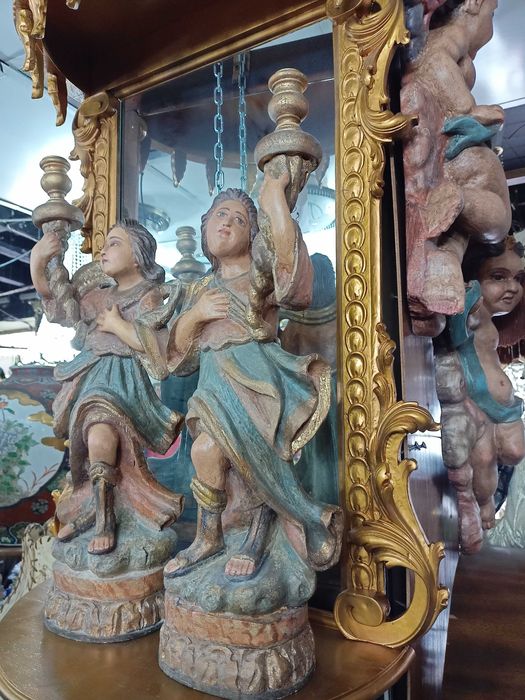 Par Serafins Madeira Policromada Séc XIX