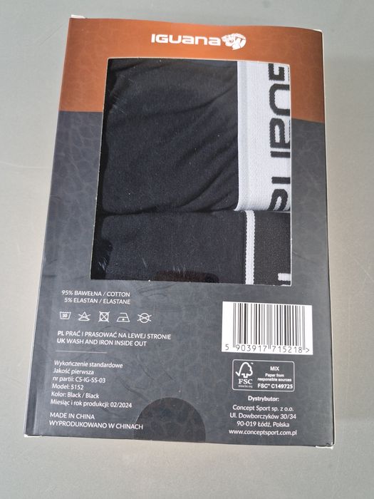 Iguana Bokserki Męskie 2-Pak Czarne Rozmiar XXL
