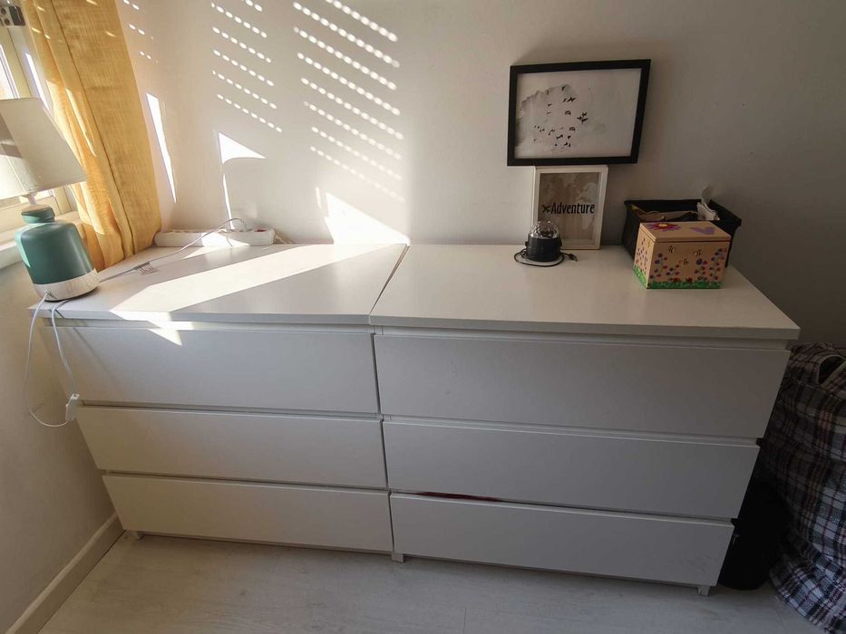MALM
2 Cómoda MALM c/3 gavetas, branco, 80x78 cm
