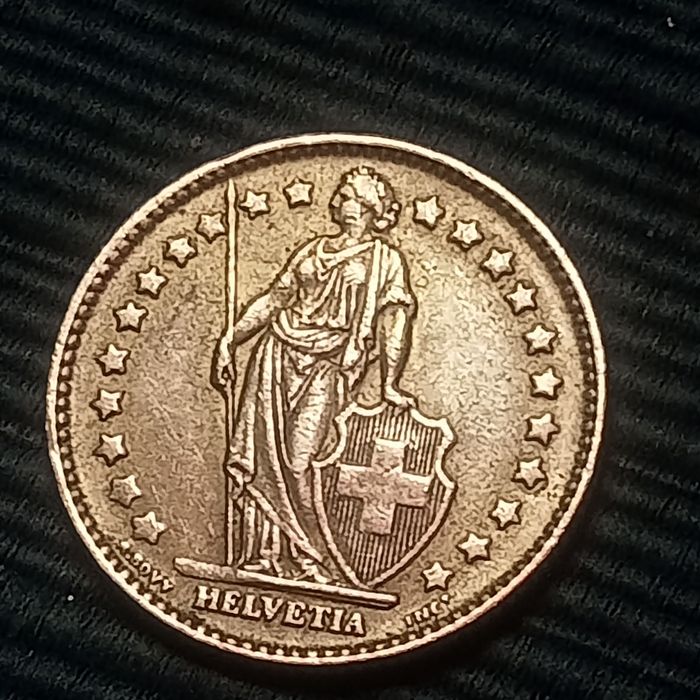 moeda  prata  1 franco suico 1963