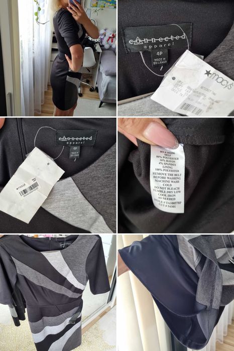 Damska elegancka biurowa sukienka Connected Apparel rozmiar S-małe M
