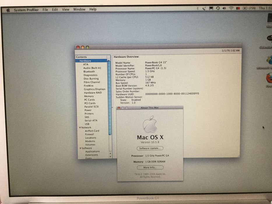 Apple Mac Computador PowerBook G4 - 15” - optimo estado!