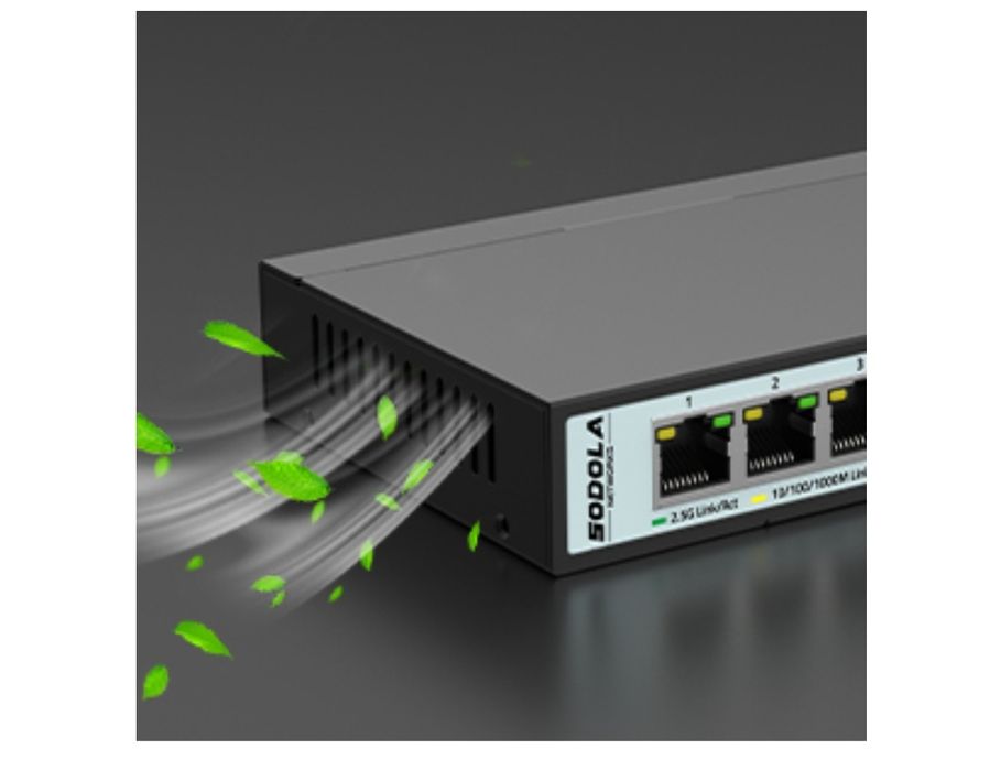 Przełącznik Sieciowy Czarny- 6 Portów