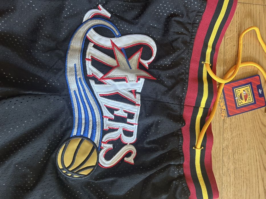 Nowe czarne spodenki NBA philadephia SeventySixers Mitchell & Ness Just Don