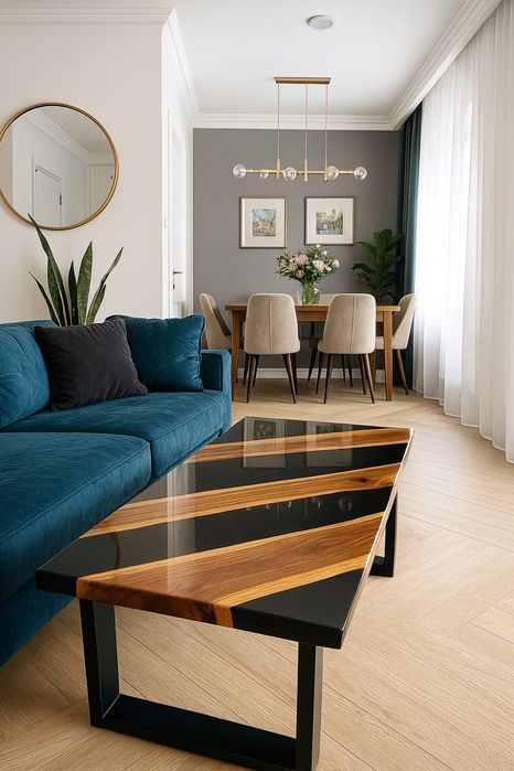 Stolik kawowy z zywicą