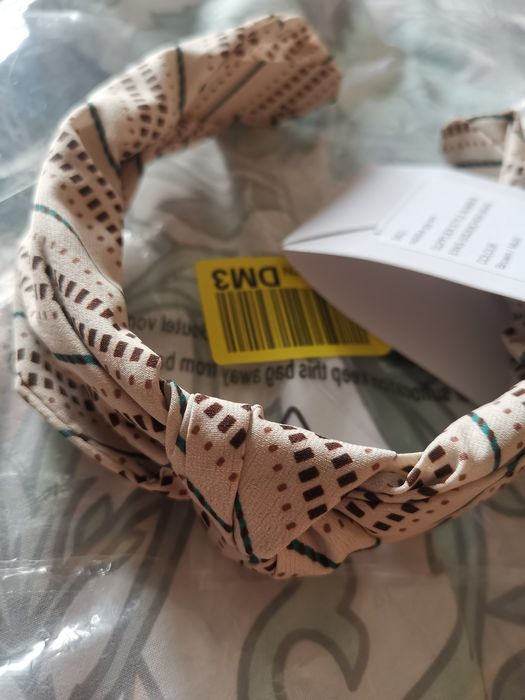 Nowa opaska do włosów marki Even&Odd beżowa zielona brązowa