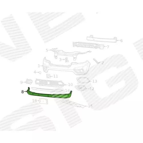 Бампер передній верх низ  jeep Cherokee 19-  68287975AB