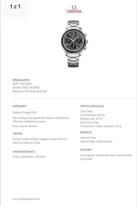 Omega Speedmaster Date Full Set Limitowana Edycja