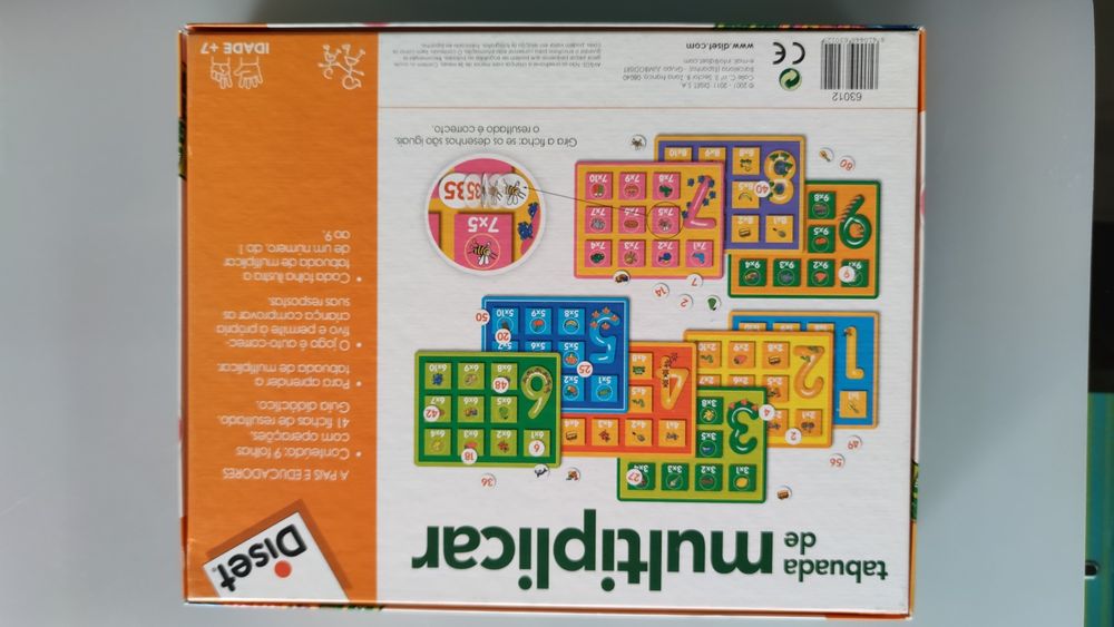 Caixa jogo tabuada de multiplicar +7