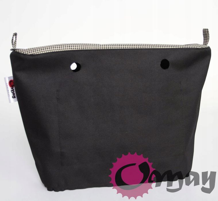 Czarny organizer do OBAG STANDARD pepitka piasek 2kieszenie wkład OMAY