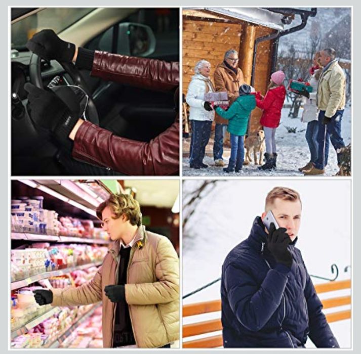 4UMOR Zimowe ciepłe dzianinowe rękawiczki ekran dotykowy