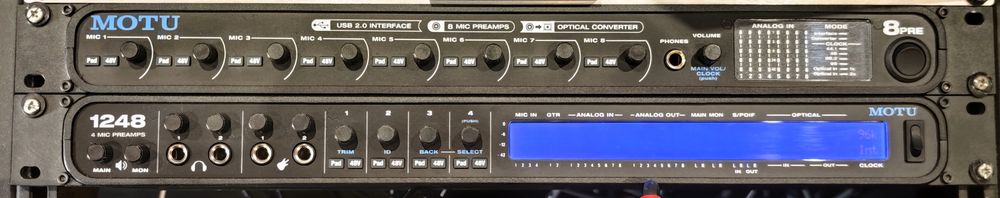 Interface audio MOTU 1248 USB + MOTU 8pre
Interfaces AVB Thunderbolt e interface de áudio USB
AVB Thunderbolt e interface de áudio USB