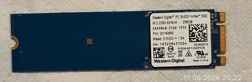 Dysk SSD Western Digital PC SN520 NVMe 256 GB z Windows 11Pro