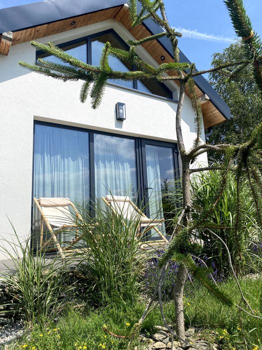 Domek  z banią z widokiem na góry  Łomnica- Góry Sowie