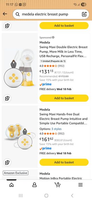 Bomba de peito elétrico duplo Medela Swing Maxi COM OFERTAS