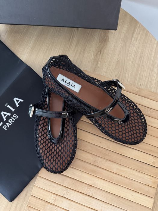 Balerinki Alaia Mokasyny Espadryle