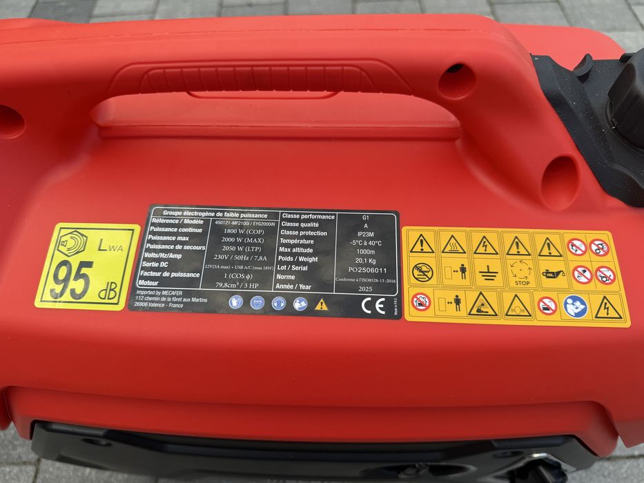Agregat prądotwórczy inwerterowy Mecafer MF2100i
