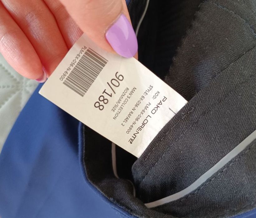 Granatowe spodnie męskie do garnituru Pako Lorente