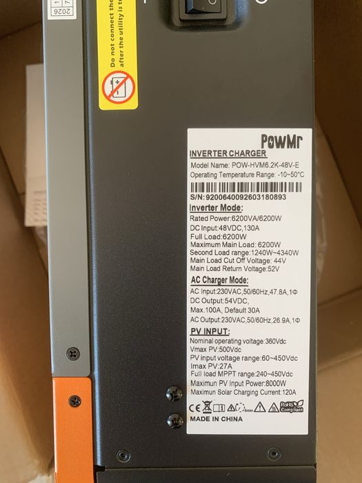 PowMr   hybrid Solar Inverter 6,2 kW   48 V  гибридный солнечный инвертер