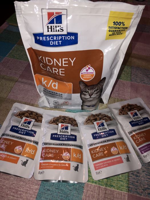 Корм Hill’s k/d для кошек Сухой Влажный Для почек Курица Говядина Рыба