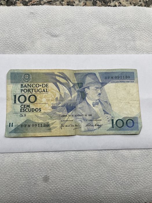 Seis Notas Portuguesas de Cem Escudos