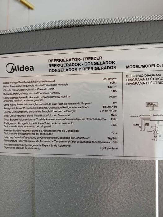 Frigorífico Combinado Midea 453L Inox